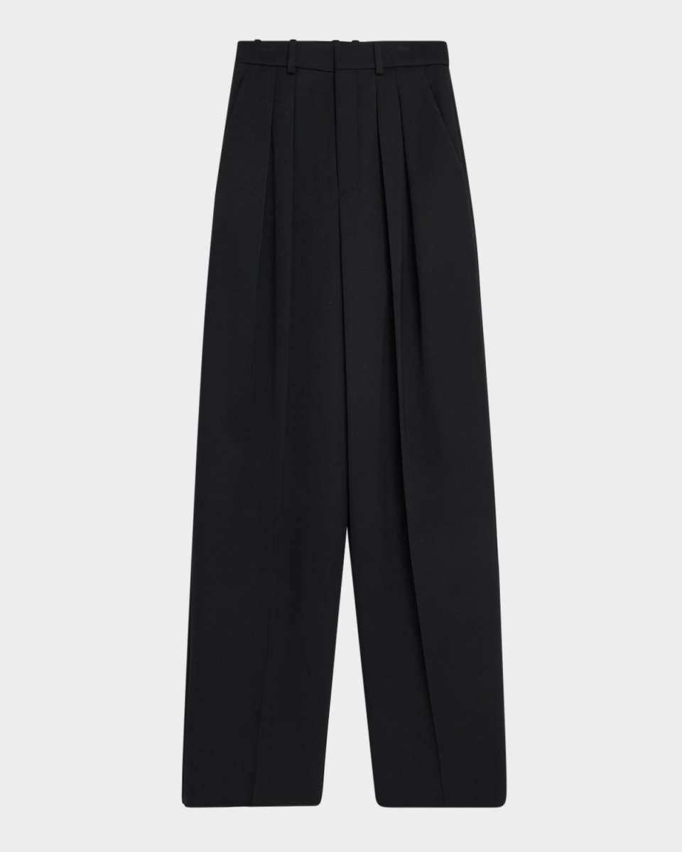 Pleated Wide-Leg Trousers